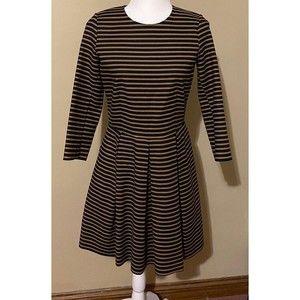 Gap Womens Size 6 Tea Dress Fit & Flare Stripe 3/4 Sleeve Business Career Casual